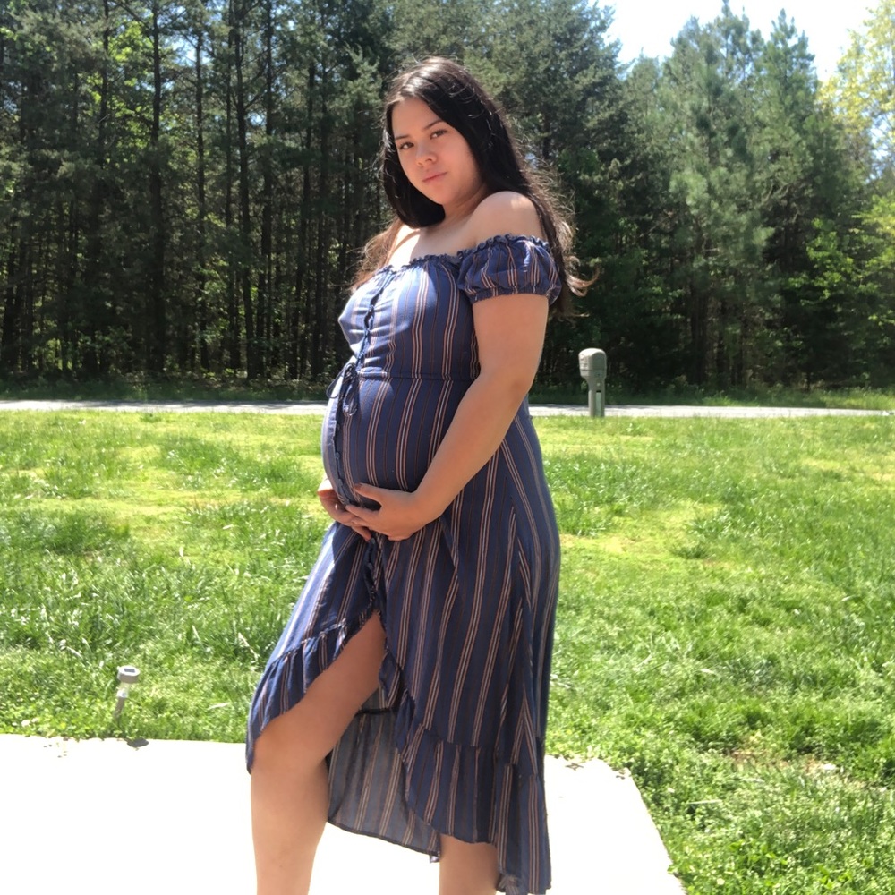 Off shoulder Blue dress